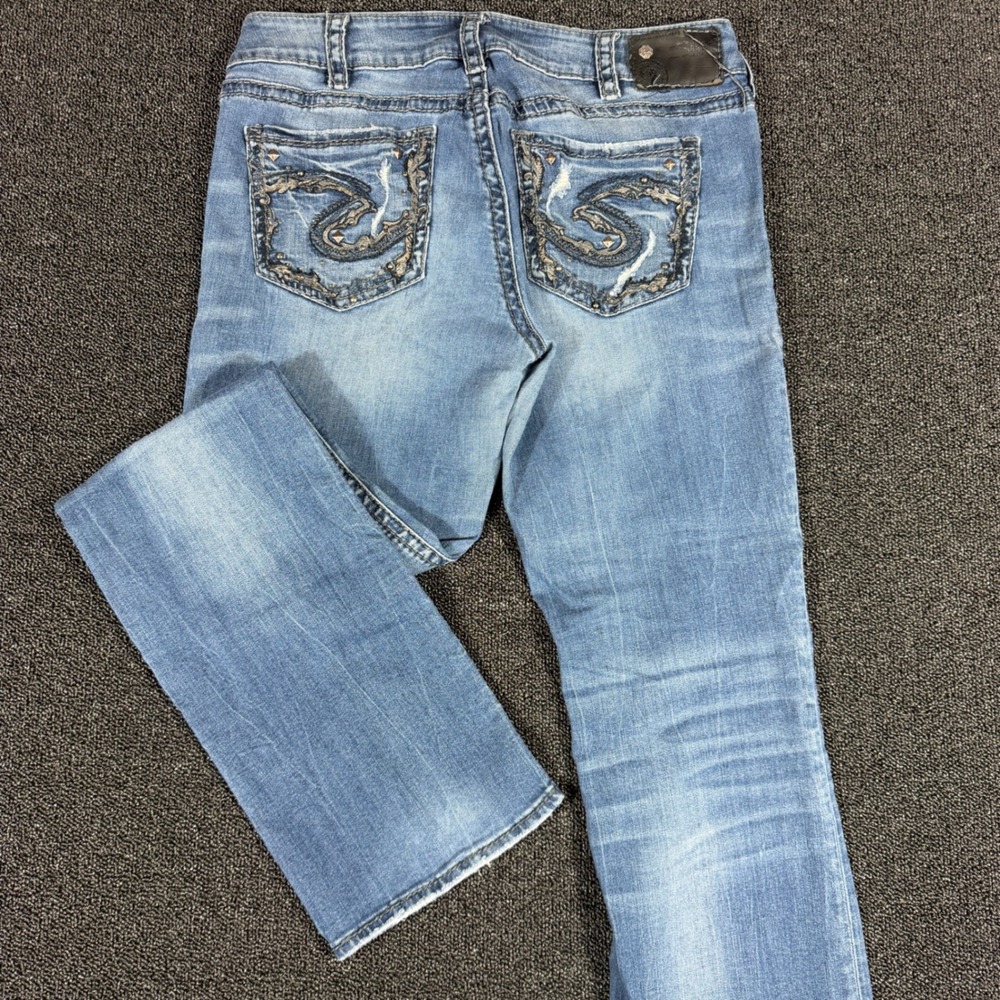 Vintage Silver Jeans Co Suki Low Rise Baby Boot Women's 30 Distressed Light Wash